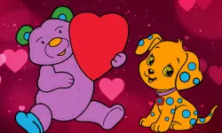 Valentine Pets Coloring Book image