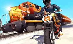 Tricky Bike Stunt vs Train Racing Game image