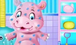 Baby Hippo Bath Time - Pet Care image