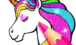 Unicorn Coloring Book Glitter image