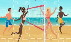 Beach Volley Ball Jigsaw image
