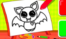 Easy Kids Coloring Bat image