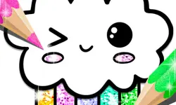 Kawaii Coloring Book Glitter image