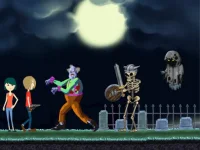 Creepy Clowns in the Graveyard background