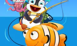 Baby Penguin Fishing image