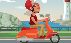 City Scooter Ride Coloring image