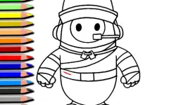 Fall Guys Halloween Coloring Bok image