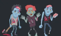 Zombies And Skeletons Coloring image